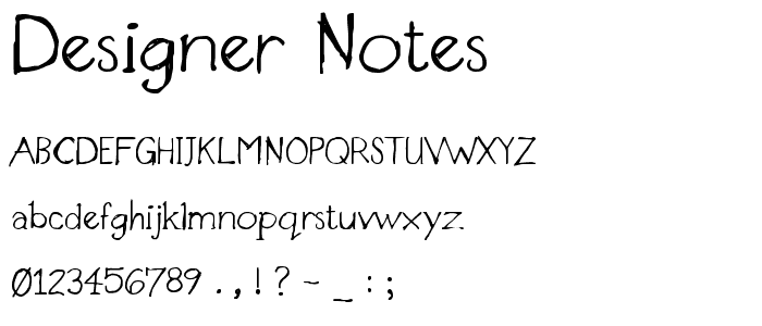 Designer Notes font